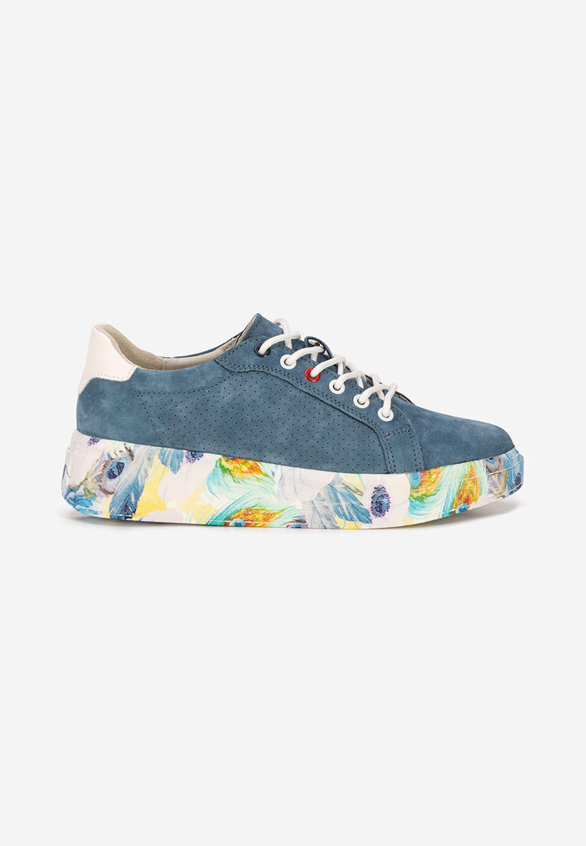 Sandrina kék női bőr sneaker