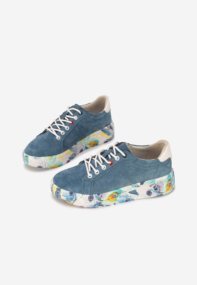 Sandrina kék női bőr sneaker