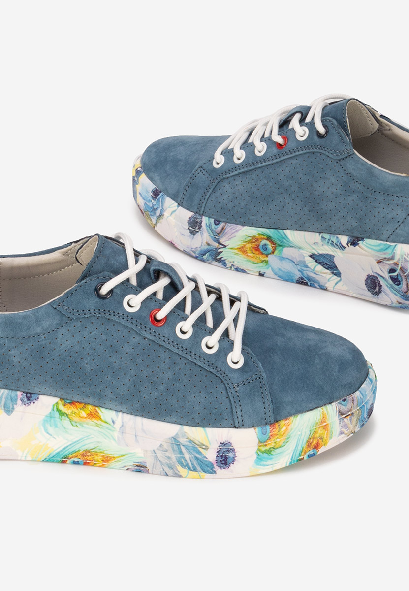 Sandrina kék női bőr sneaker