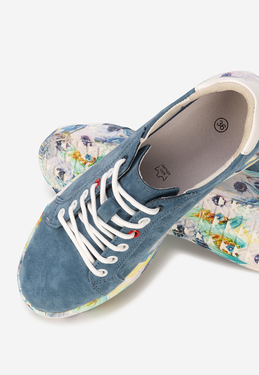 Sandrina kék női bőr sneaker