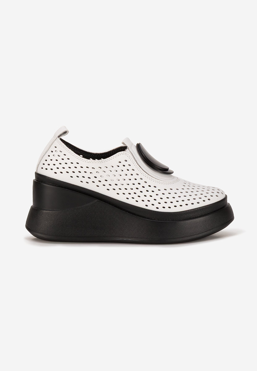 Aleksa fehér platform félcipő