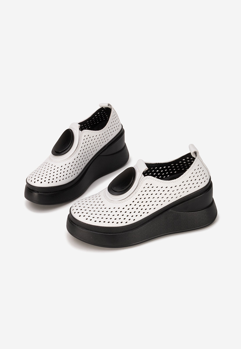 Aleksa fehér platform félcipő