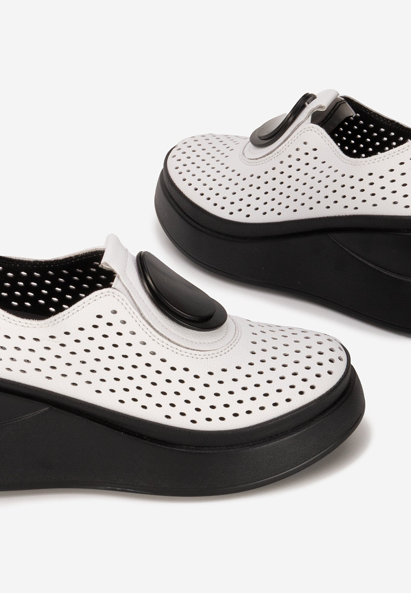 Aleksa fehér platform félcipő