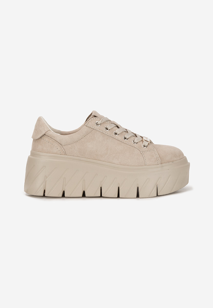 Nabashia bézs női bőr sneaker