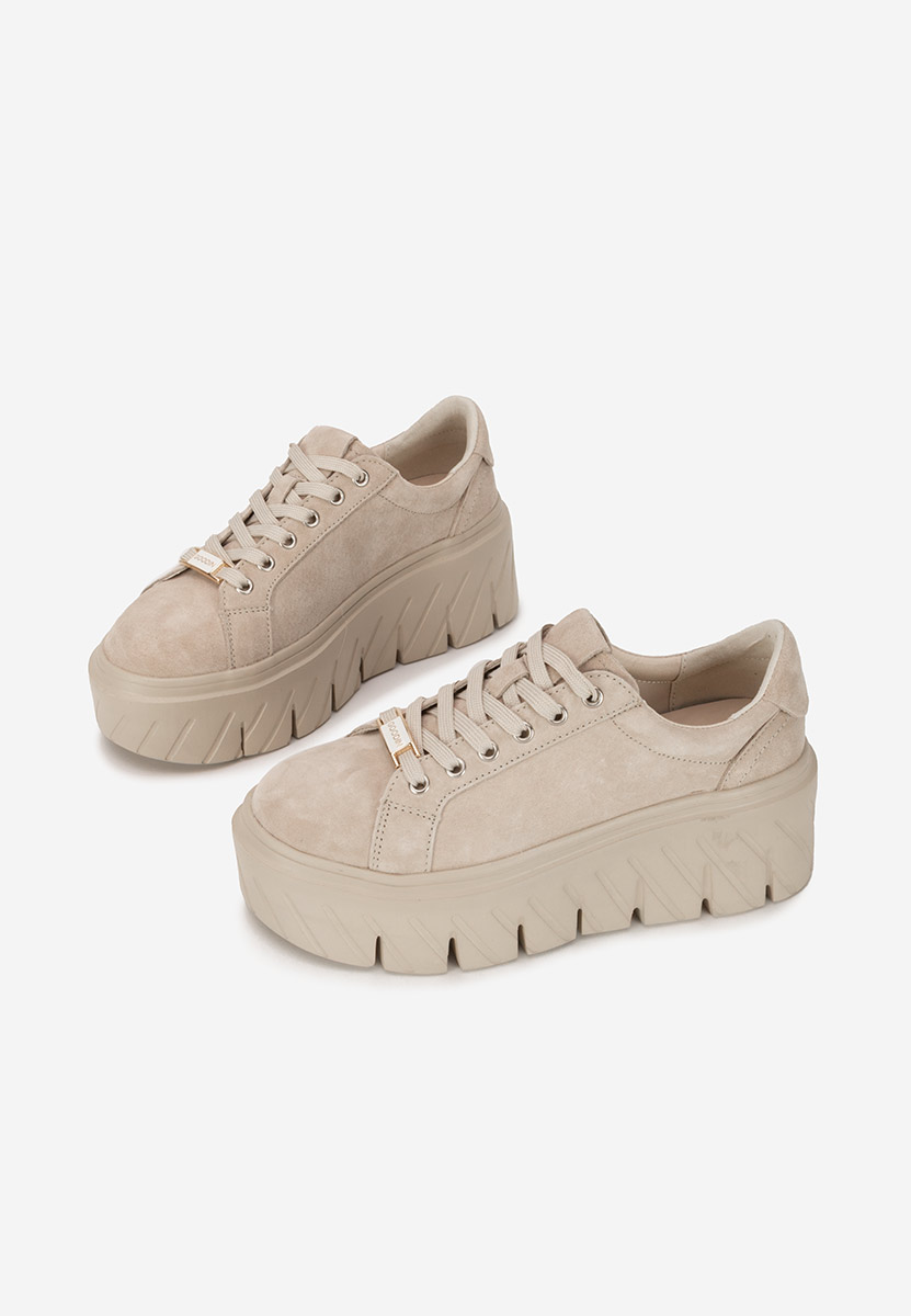 Nabashia bézs női bőr sneaker