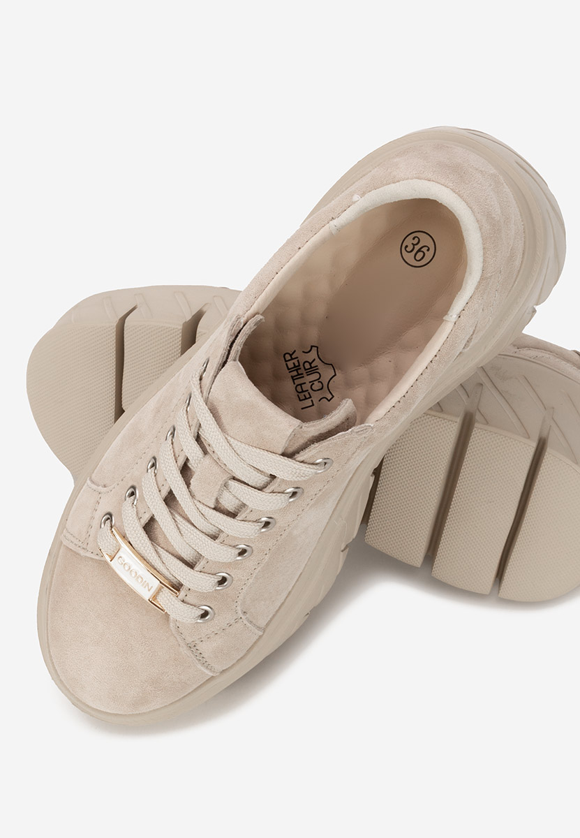 Nabashia bézs női bőr sneaker