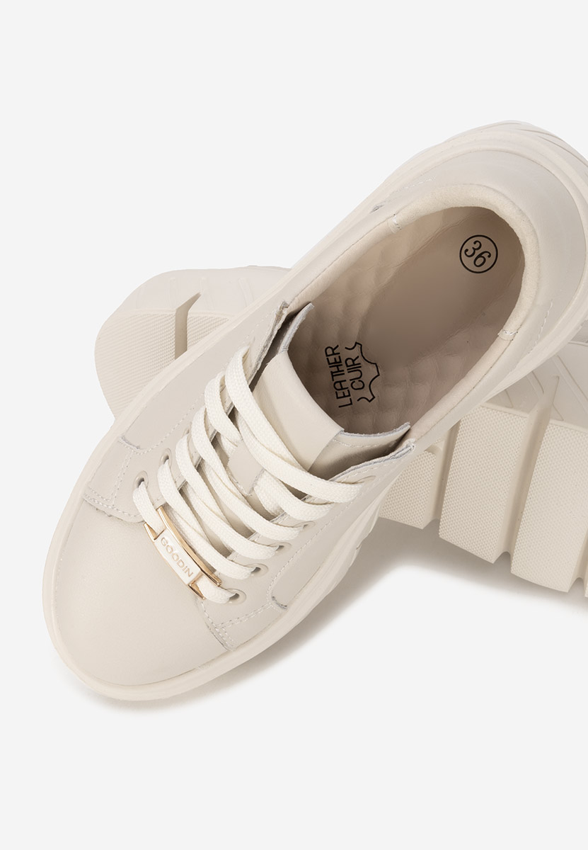 Nabashia v2 bézs női bőr sneaker