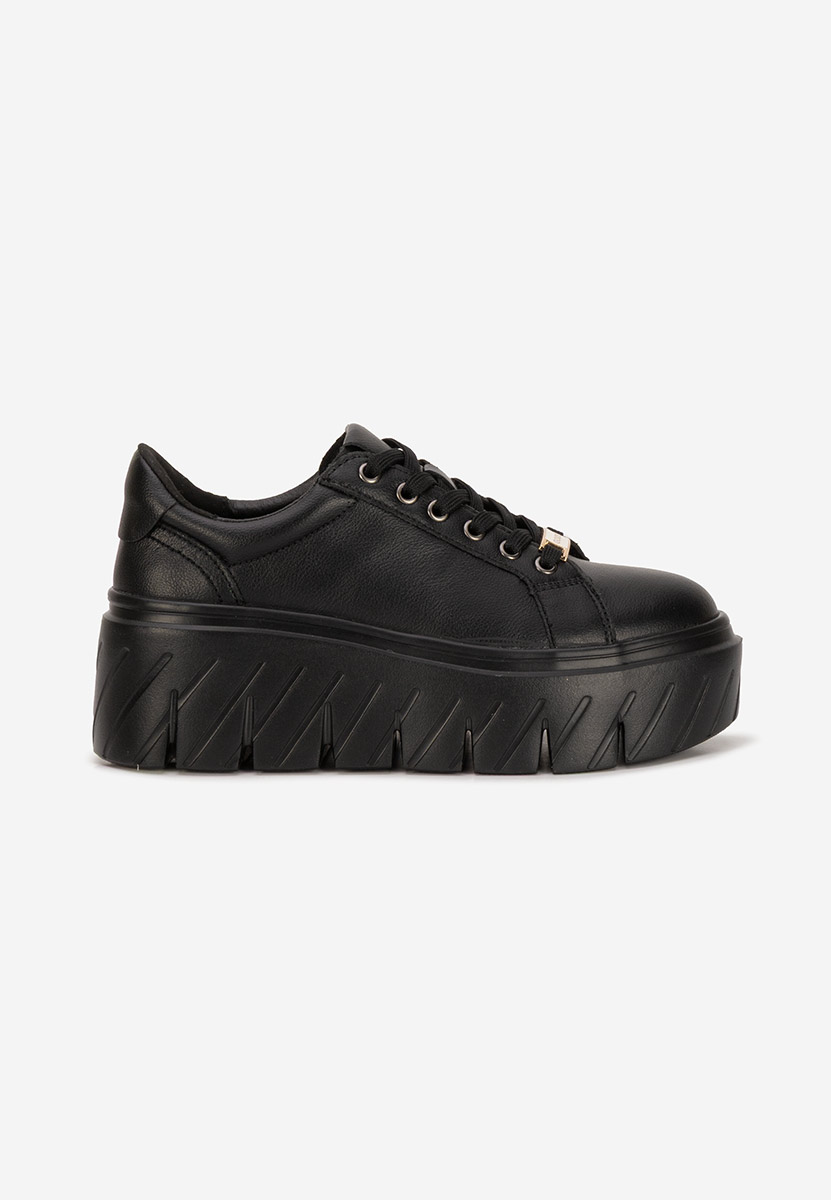Nabashia fekete női bőr sneaker