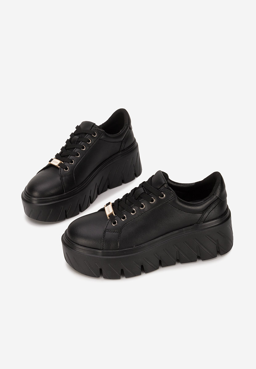 Nabashia fekete női bőr sneaker