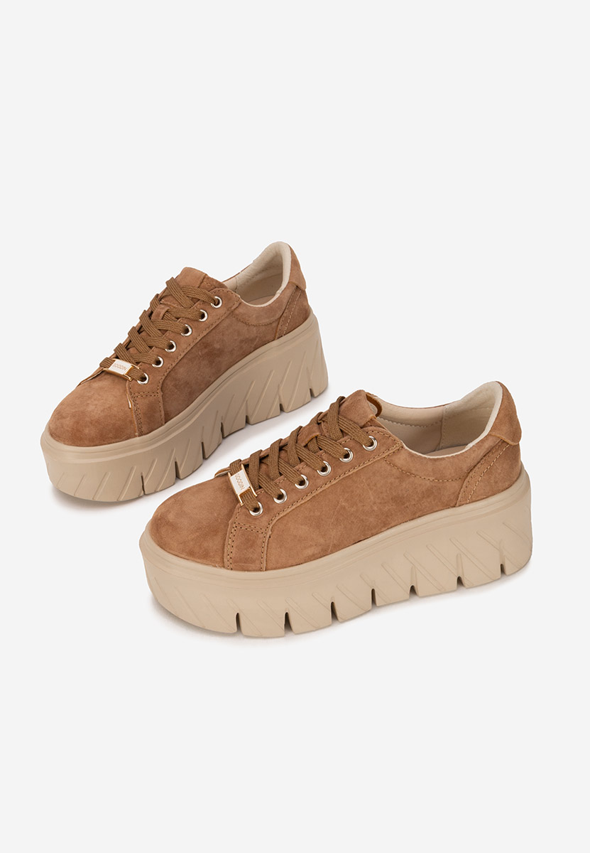 Nabashia barna női bőr sneaker