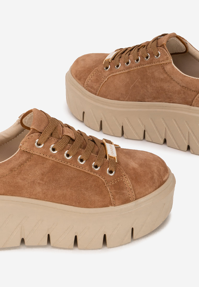 Nabashia barna női bőr sneaker