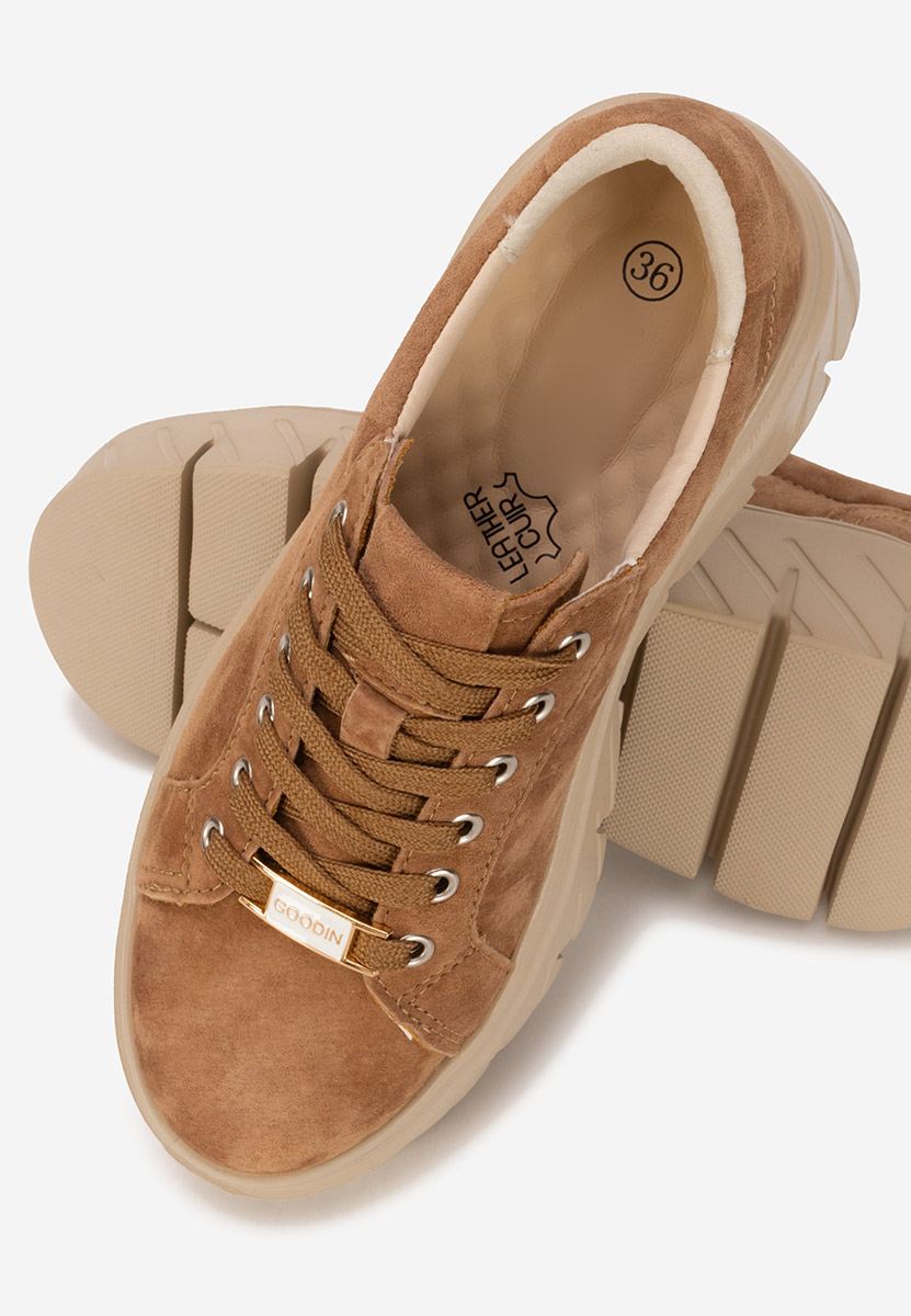 Nabashia barna női bőr sneaker