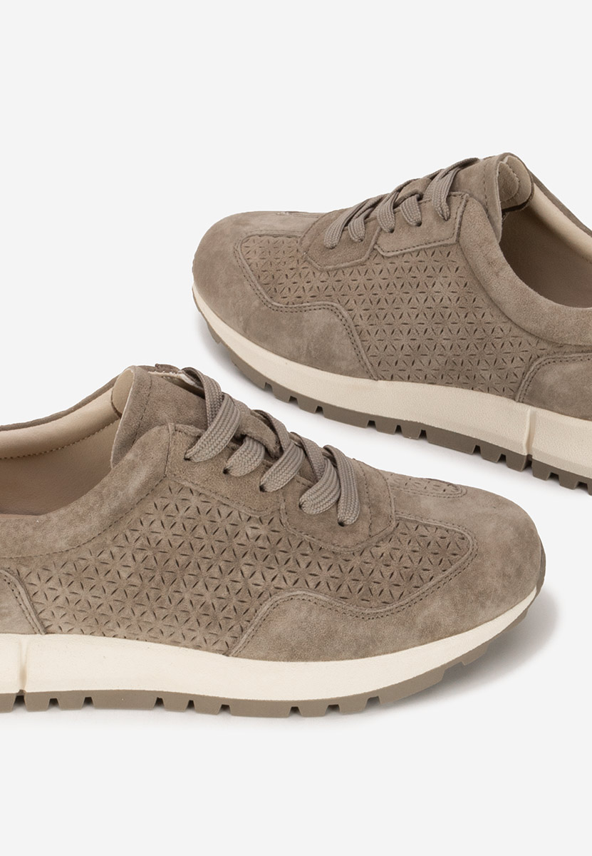 Alanea khaki női bőr sneaker