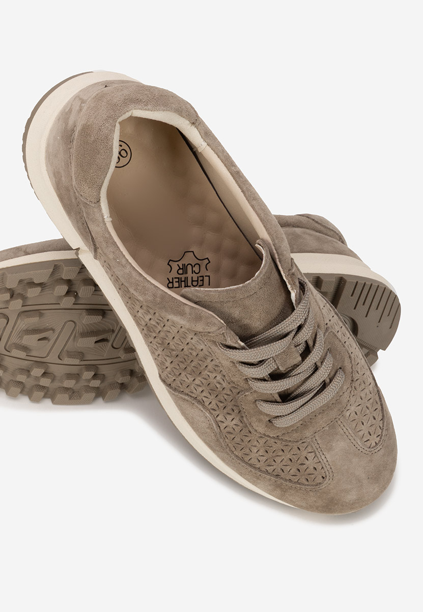 Alanea khaki női bőr sneaker