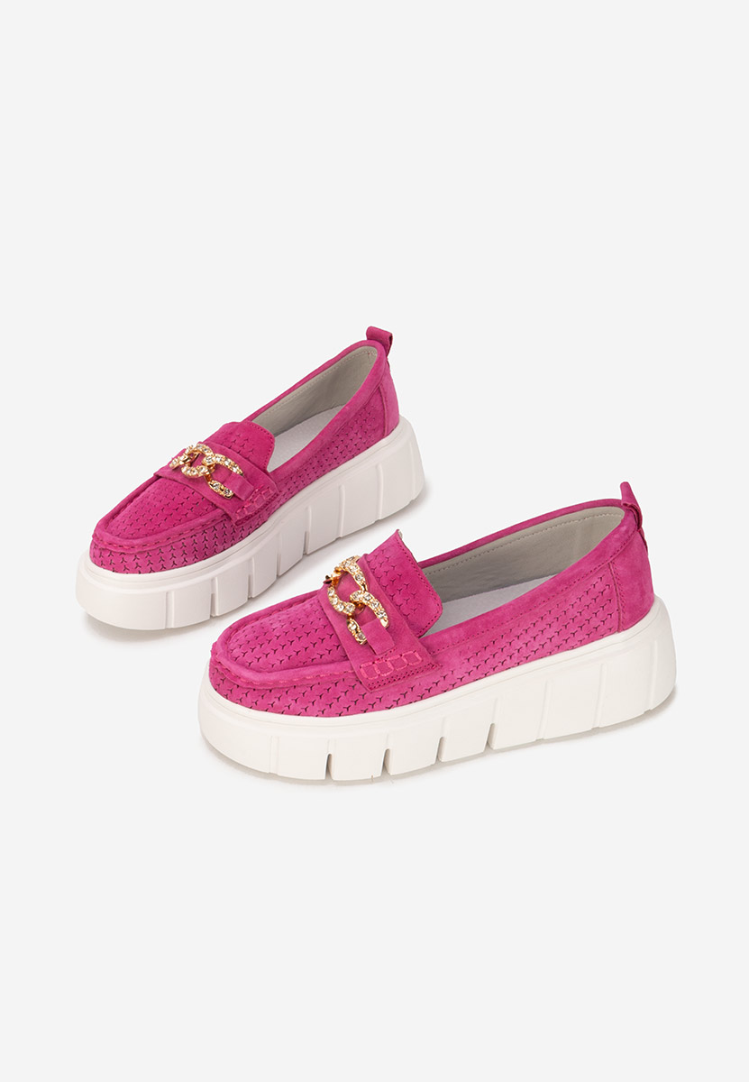 Tryna fuxia női bőr mokaszin