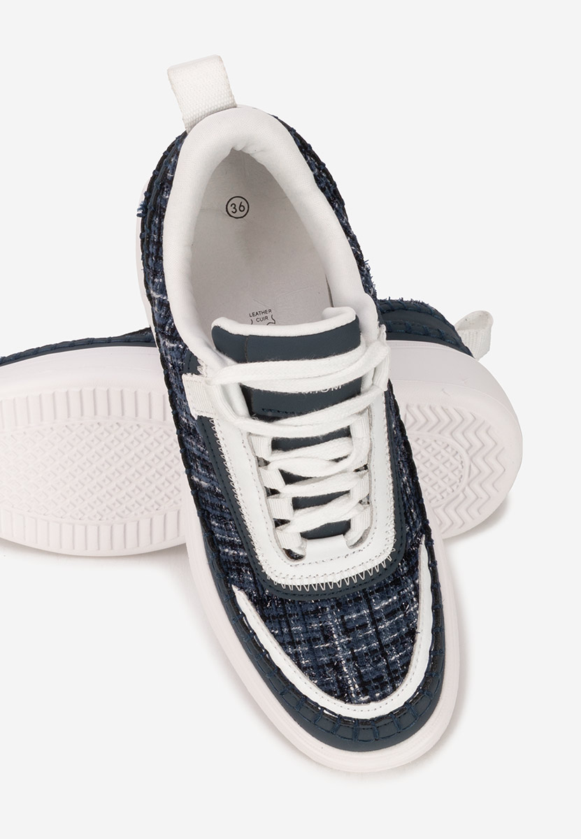 Elvia tengerészkék női bőr sneaker
