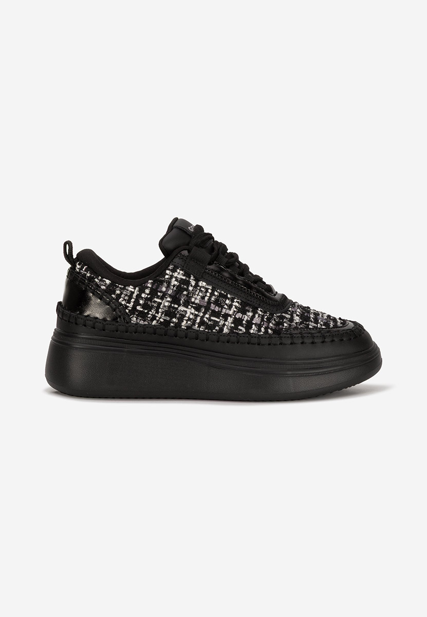 Elvia fekete női bőr sneaker
