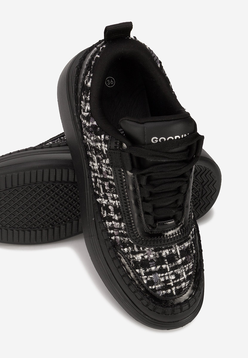 Elvia fekete női bőr sneaker