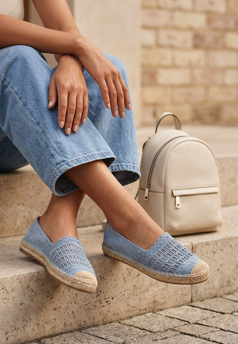 Henley kék női espadrilles