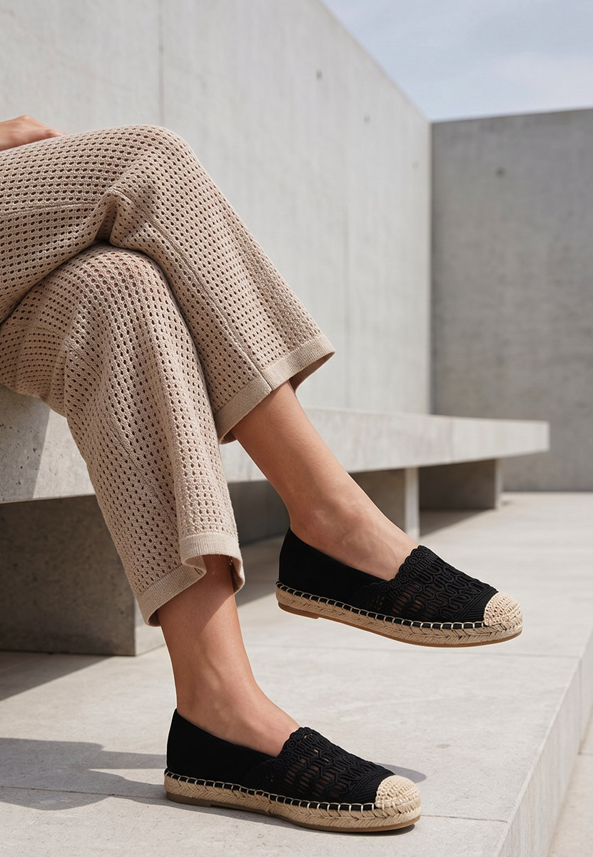 Henley fekete női espadrilles