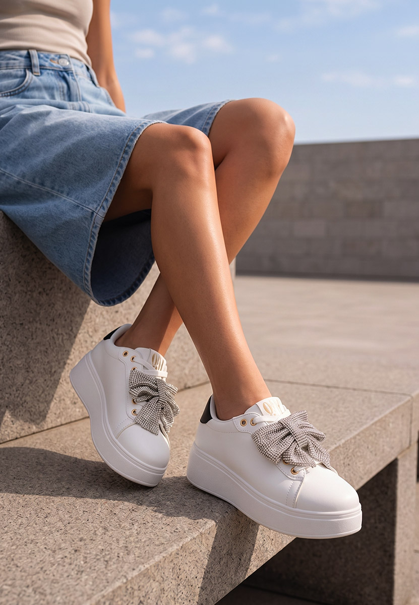 Hermila v3 fehér telitalpú platform sneaker