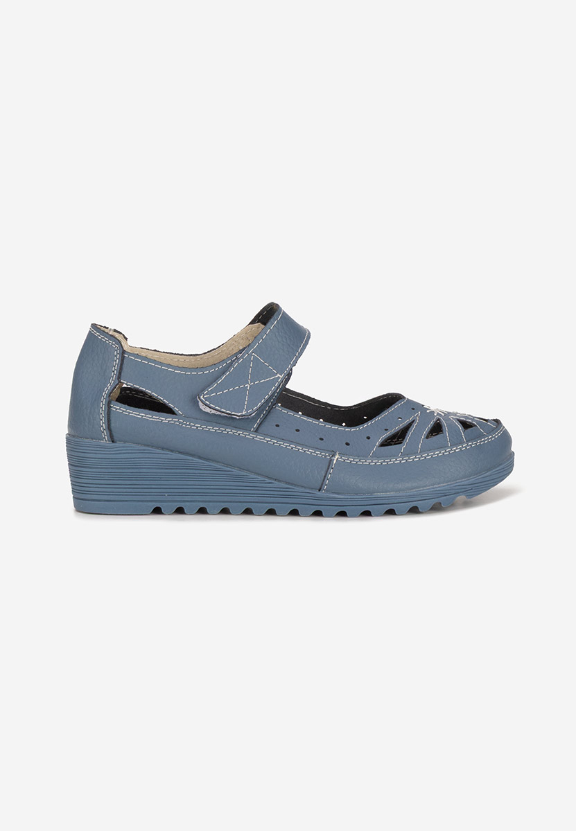 Denim cassina v2 kék bőr balerina
