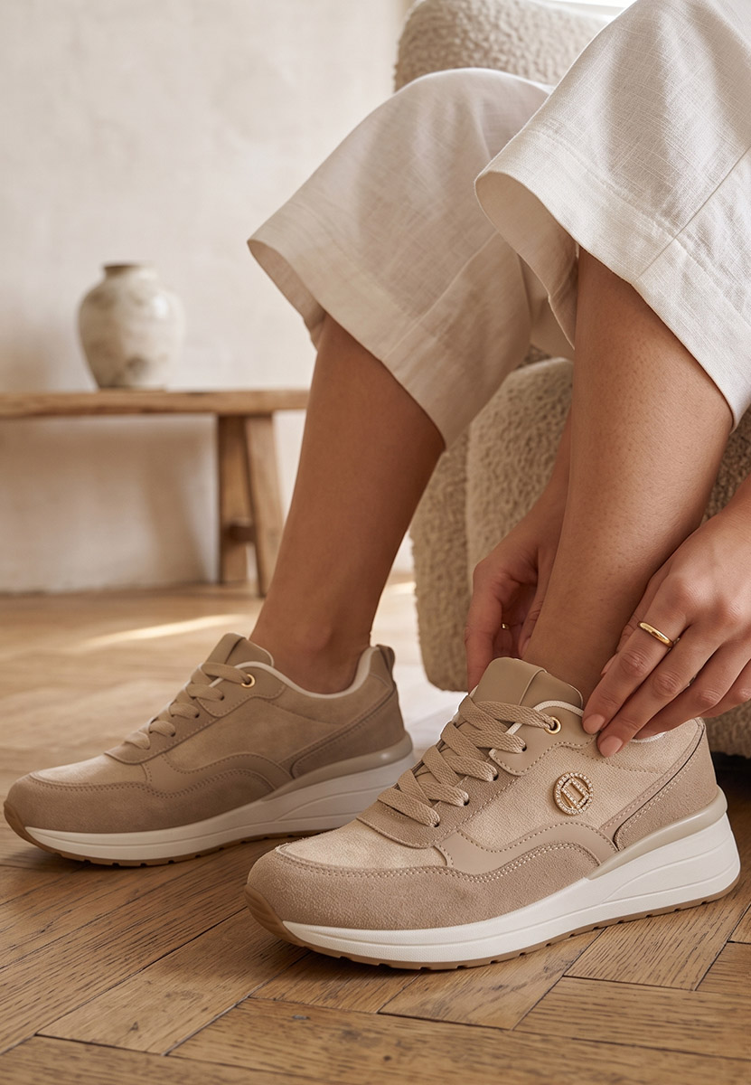 Sindya bézs platform sneaker cipő 