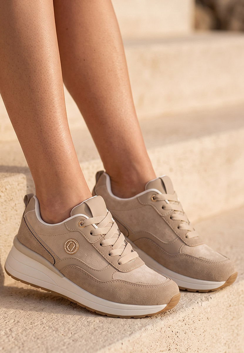 Sindya bézs platform sneaker cipő 