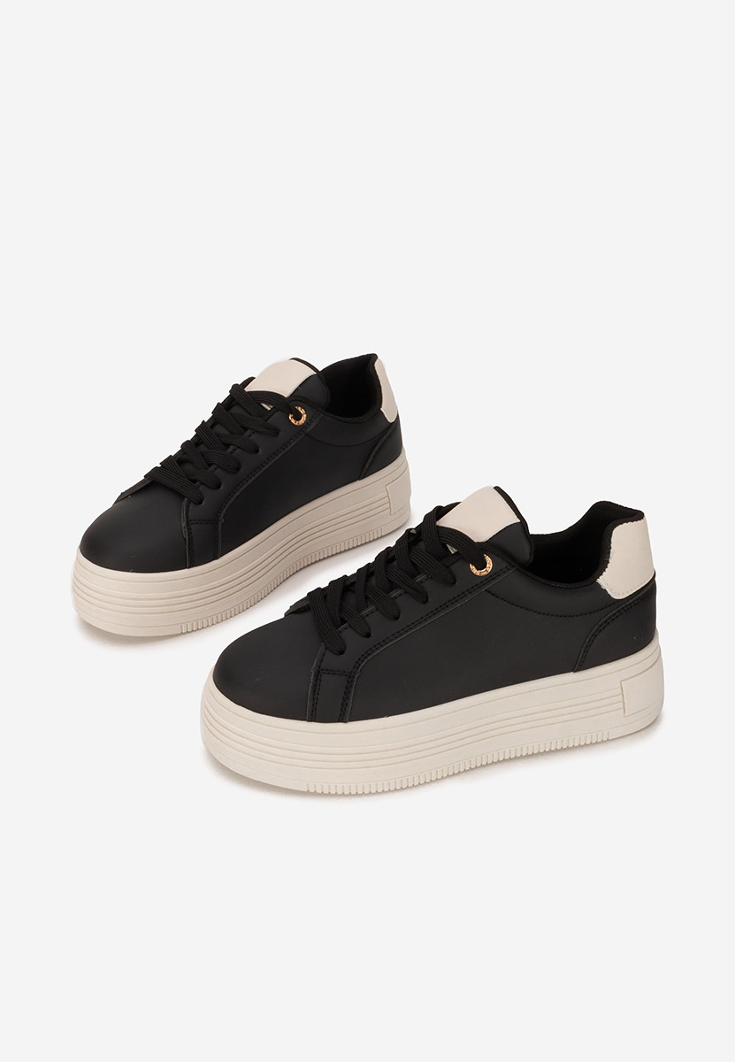 Sidoneya fekete telitalpú platform sneaker