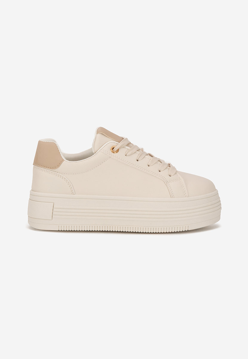 Sidoneya bézs telitalpú platform sneaker