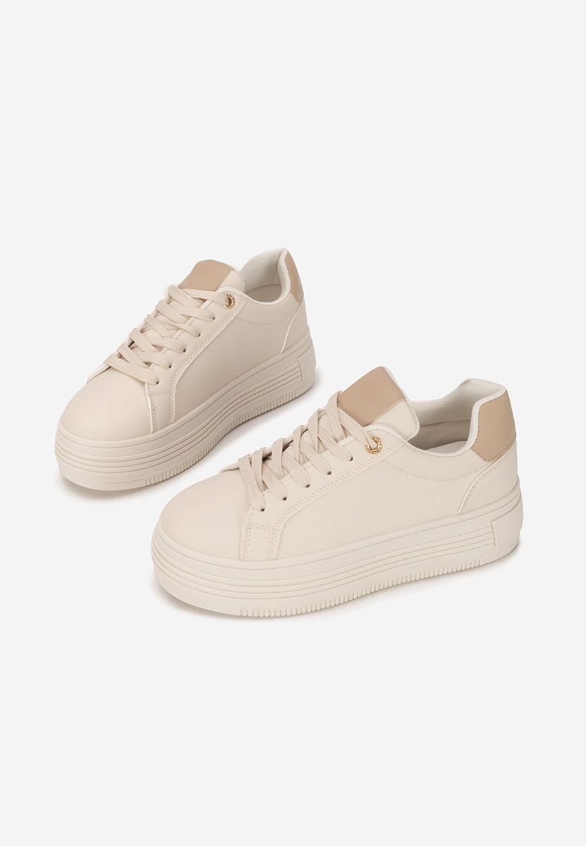 Sidoneya bézs telitalpú platform sneaker