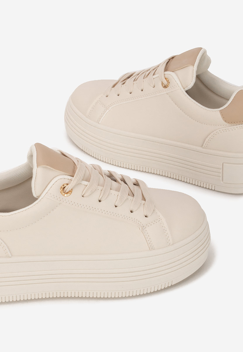 Sidoneya bézs telitalpú platform sneaker