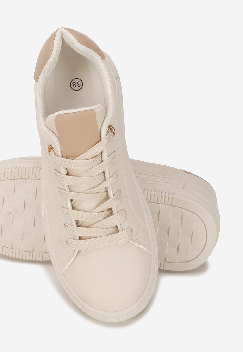 Sidoneya bézs telitalpú platform sneaker