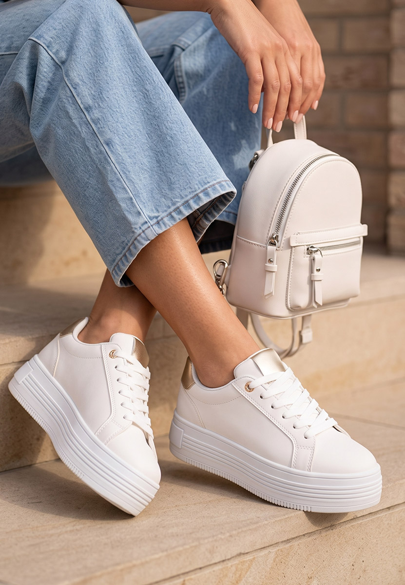 Sidoneya v3 fehér telitalpú platform sneaker
