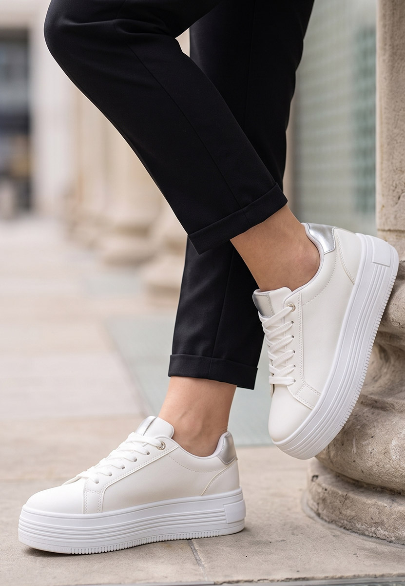 Sidoneya v2 fehér telitalpú platform sneaker
