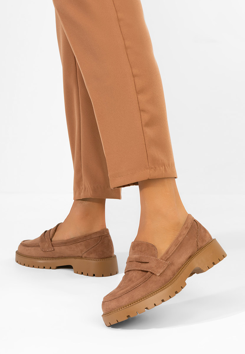 Senilia khaki női loafer cipő