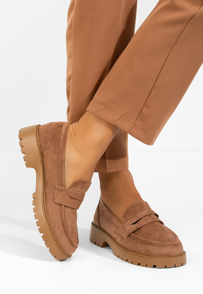 Senilia khaki női loafer cipő