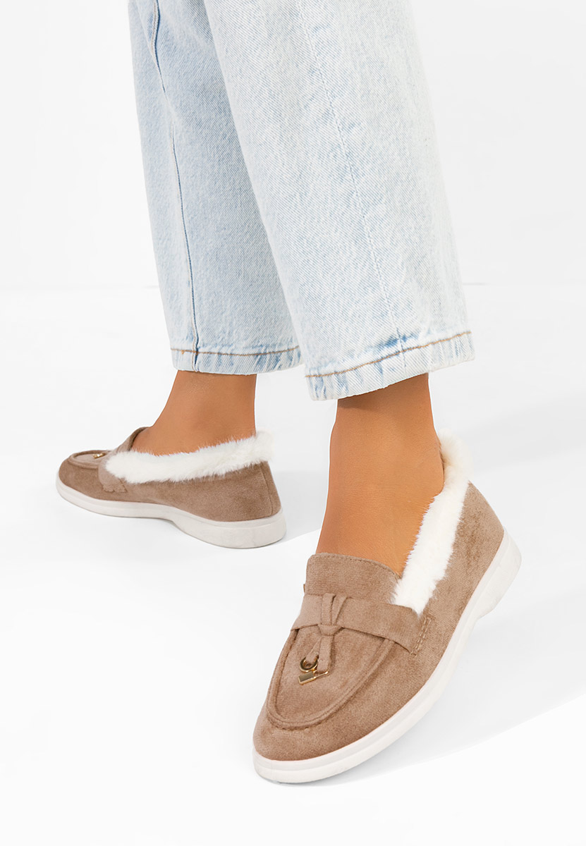 Semilla khaki női loafer cipő