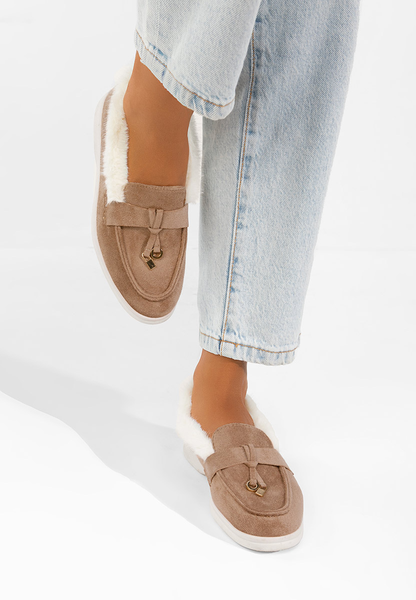 Semilla khaki női loafer cipő