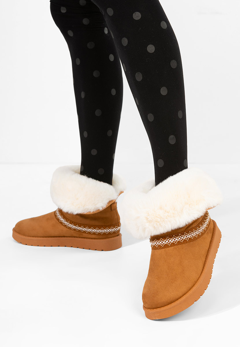 Alura camel női téli bokacsizma