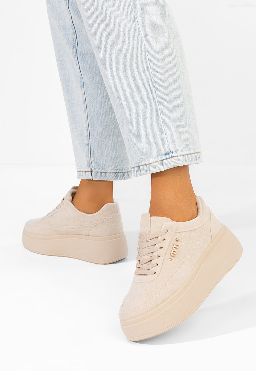 Misheya bézs telitalpú platform sneaker