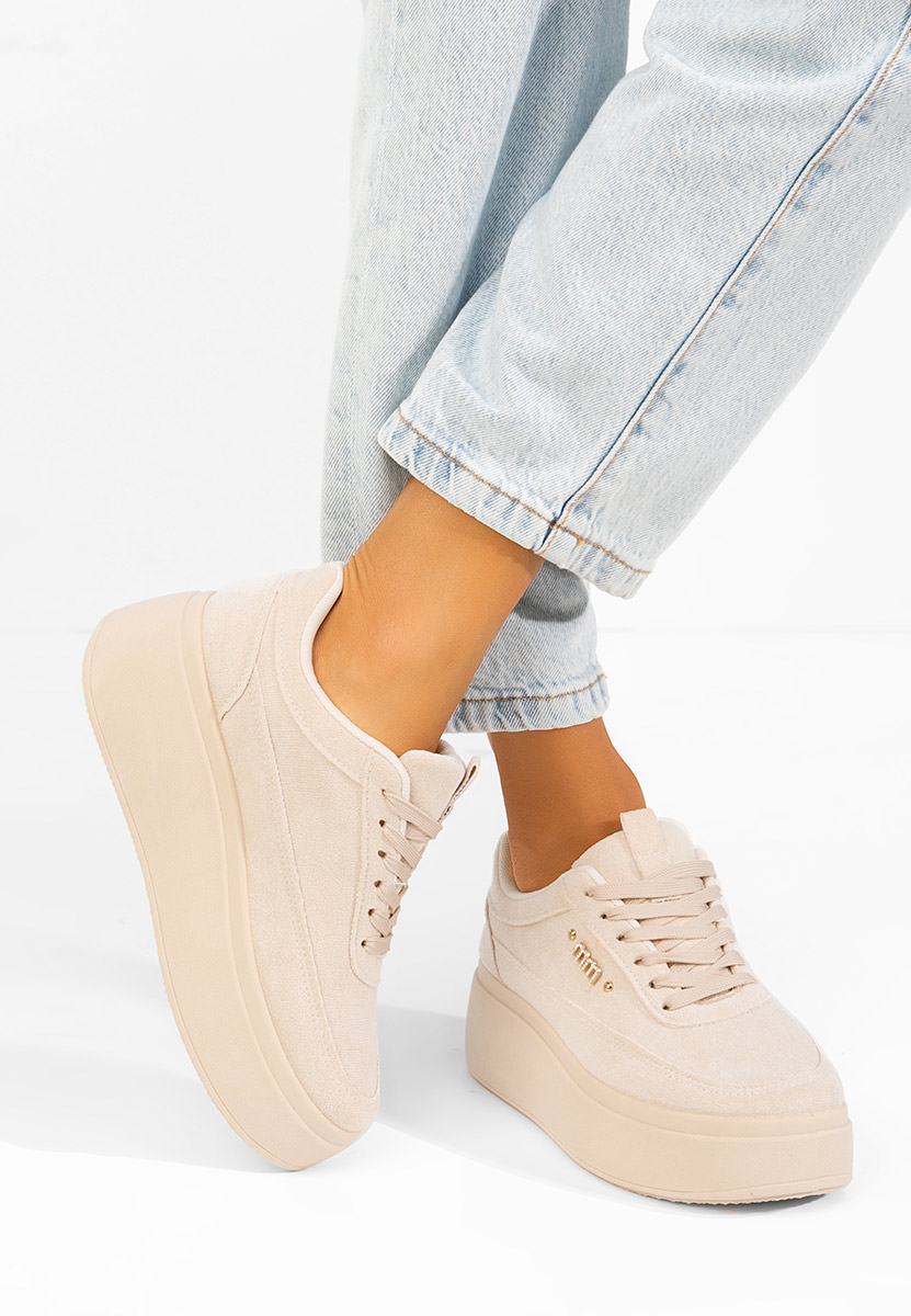 Misheya bézs telitalpú platform sneaker
