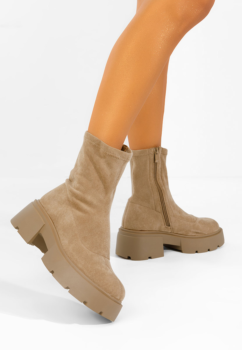 Serafia khaki rövid szárú csizma