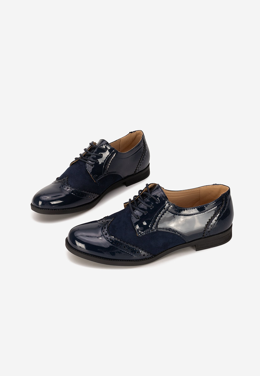 Bakera tengerészkék női oxford cipő 