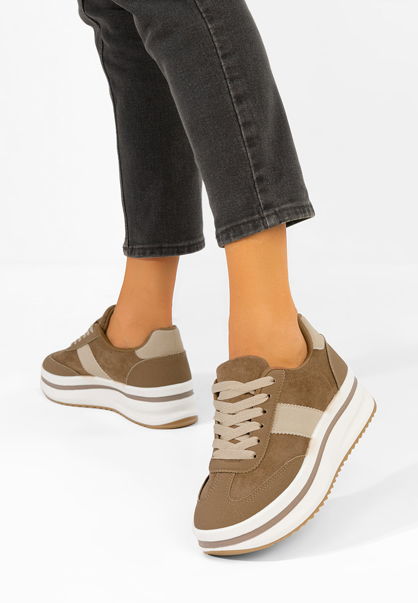 Zashia khaki telitalpú platform sneaker