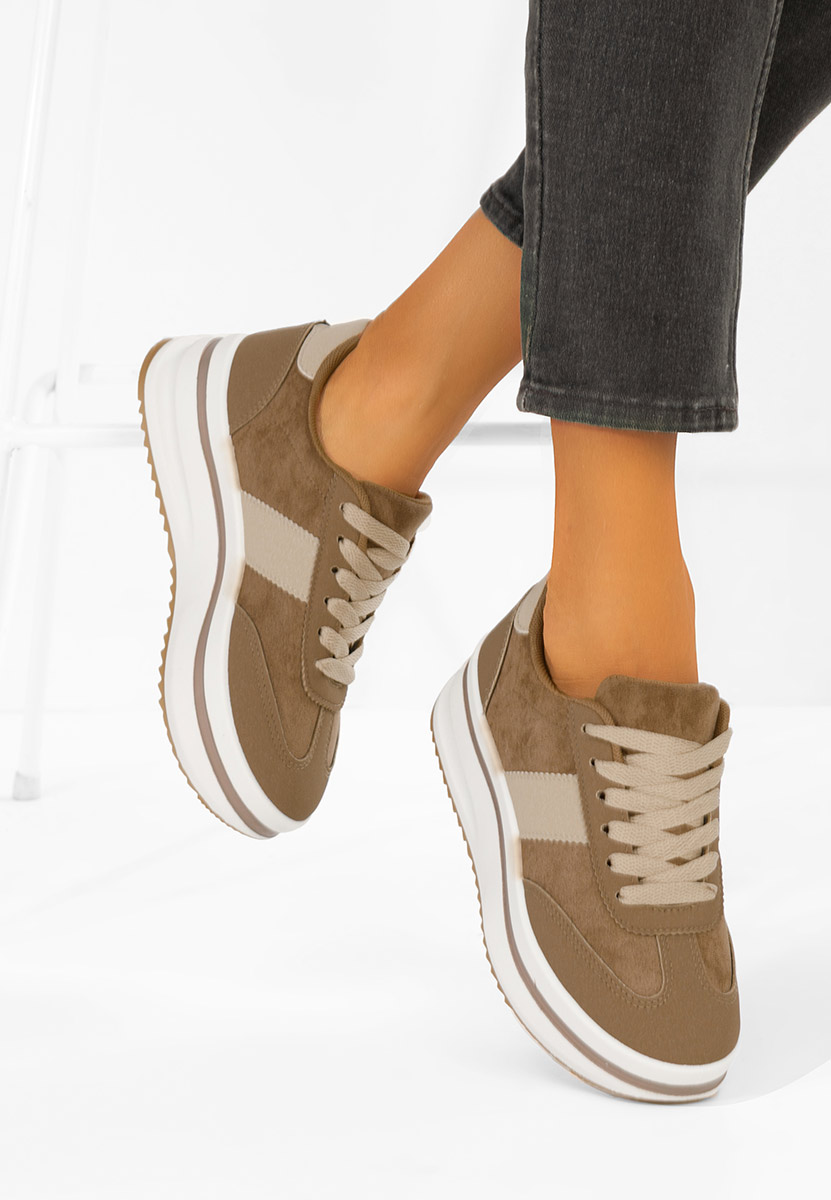 Zashia khaki telitalpú platform sneaker