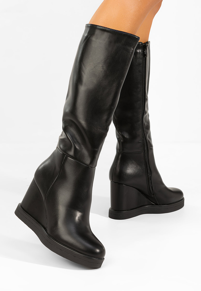 Isniera fekete platform csizma