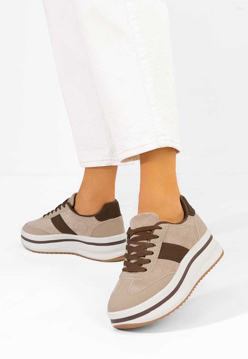 Zashia bézs telitalpú platform sneaker