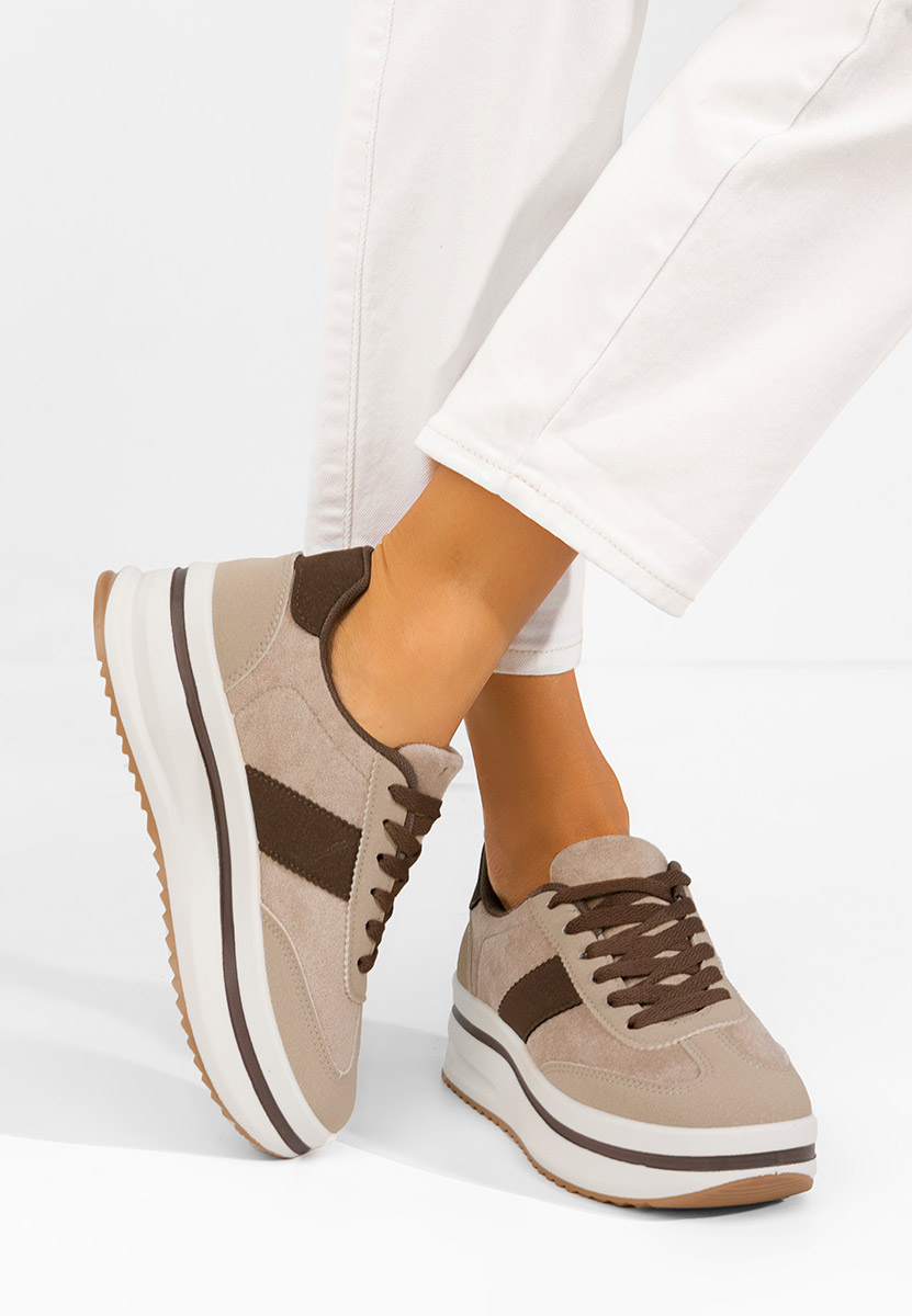 Zashia bézs telitalpú platform sneaker