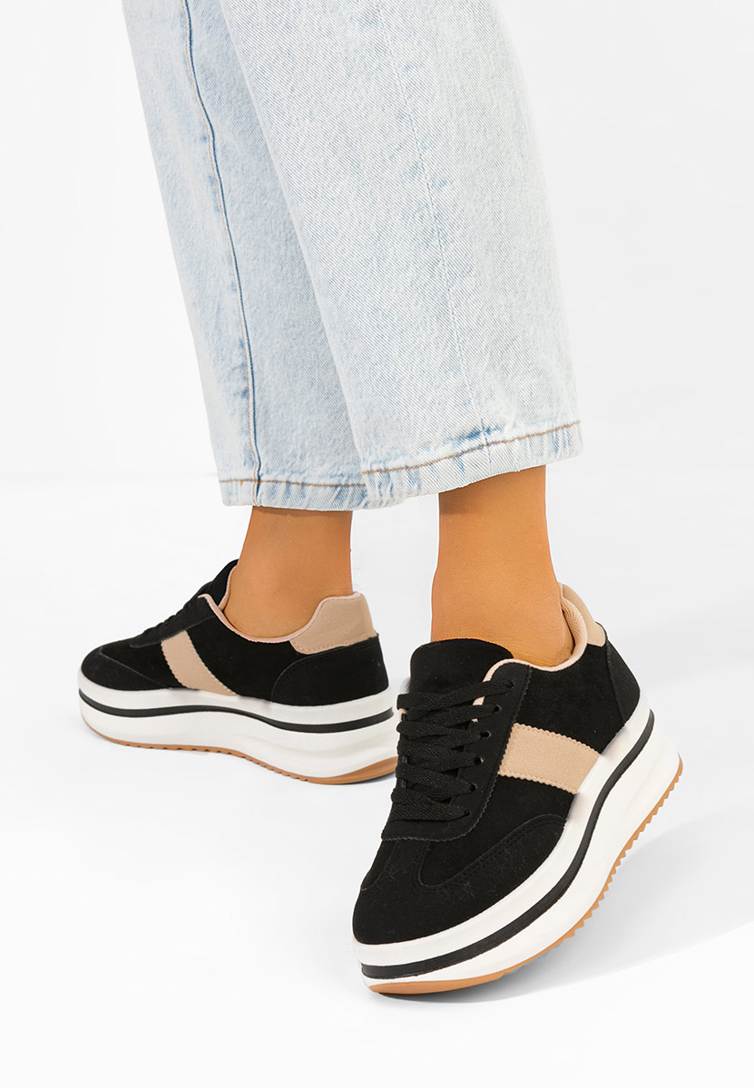 Zashia fekete telitalpú platform sneaker